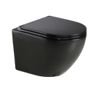 MISKA WISZĄCA BEZRANTOWA NOX 49X37 CM CZARNA + DESKA SEDESOWA WOLNOOPADAJĄCA - EMPORIA LT-046E-NR-MB