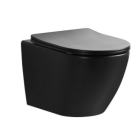 Miska wisząca bezrantowa Nox 1.0 Slim 49x37 cm czarna + deska sedesowa wolnoopadająca - Emporia 0114-mb