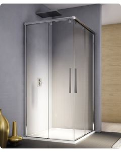 KABINA  NAROŻNA ROZSUWANA WEJŚCIE DWUCZĘŚCIOWE PRAWE PUR LIGHT S CZARNY MAT 90 - SANSWISS PLSE2D090SF07